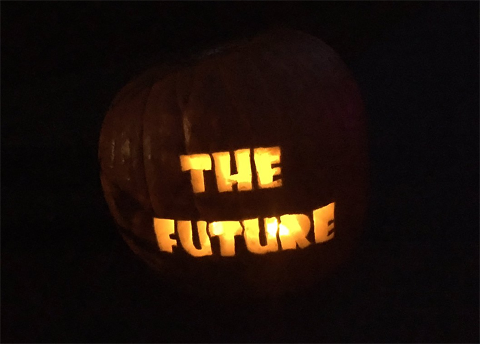 Pumpkin with The Future Carving