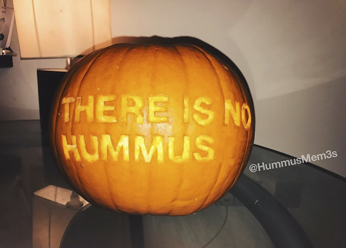 Pumpkin with There is No Hummus Carving