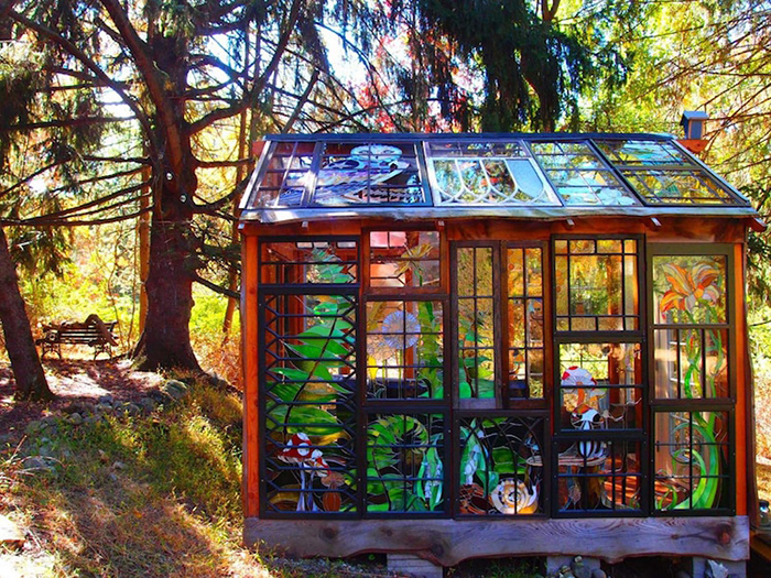Stained Glass Cabin in the Woods