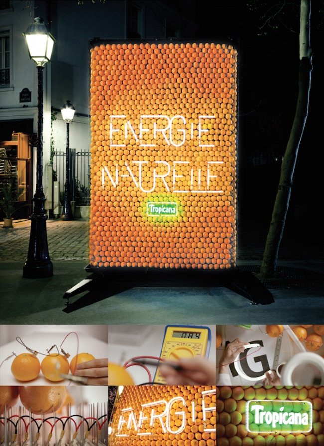 Tropicana Billboard Powered by Oranges