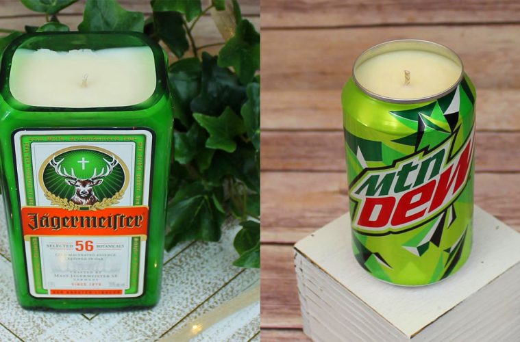 alcohol and soda candles