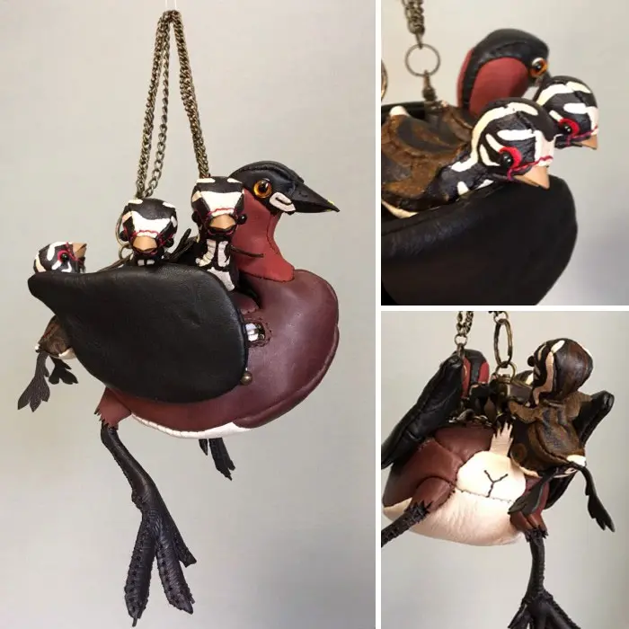 amaheso creature-inspired handbags mother bird with chicks