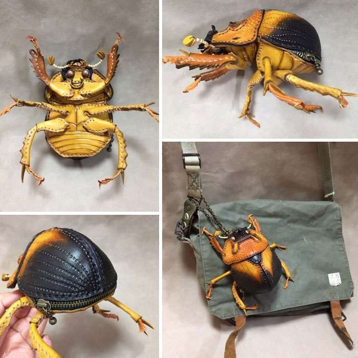 amaheso creature-inspired handbags yellow bug