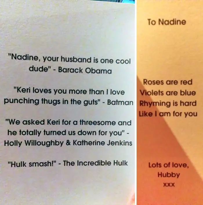 boyfriends and husbands jokes valentines card