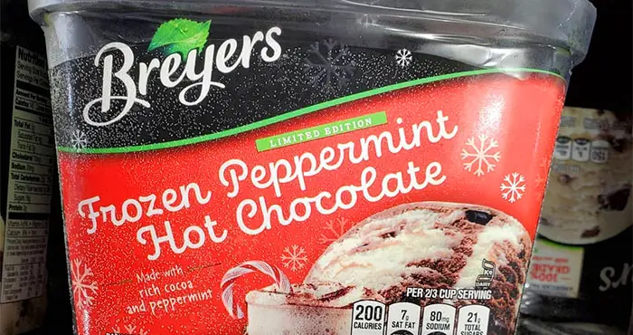 breyers frozen peppermint hot chocolate ice cream