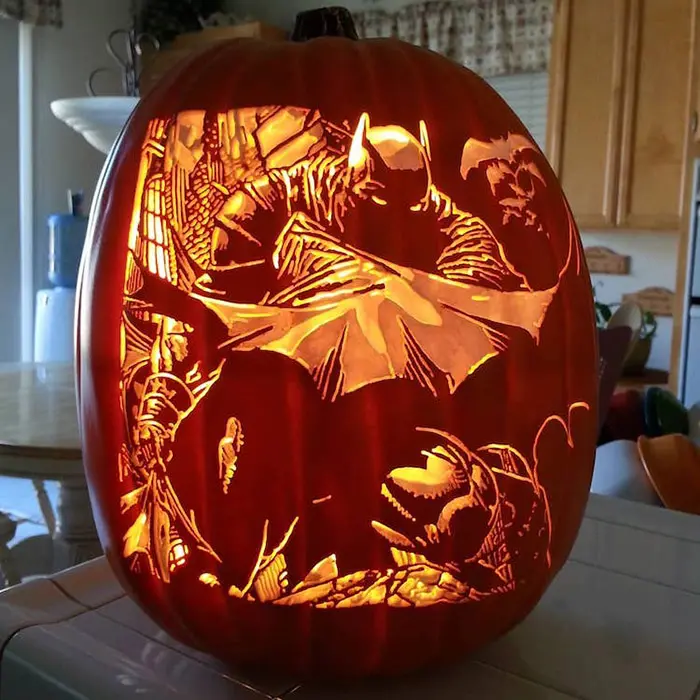 cool pumpkin carving batman