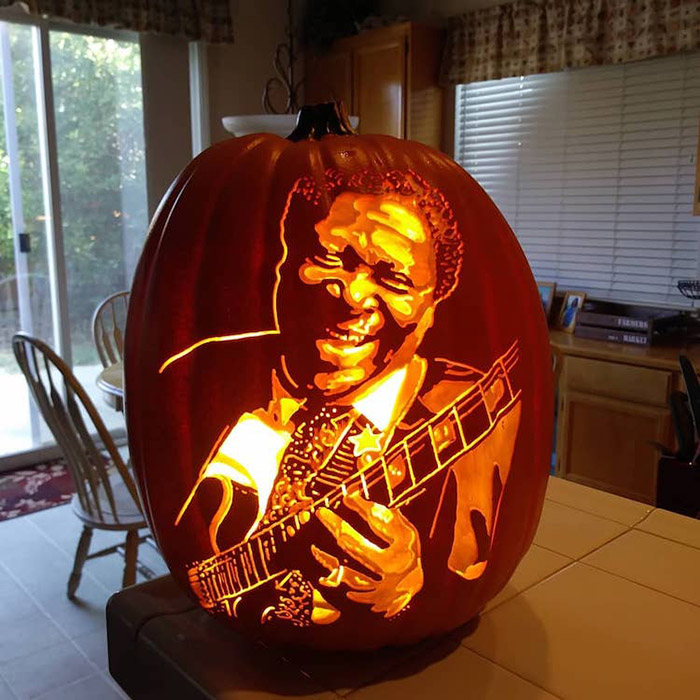 cool pumpkin carving blues icon