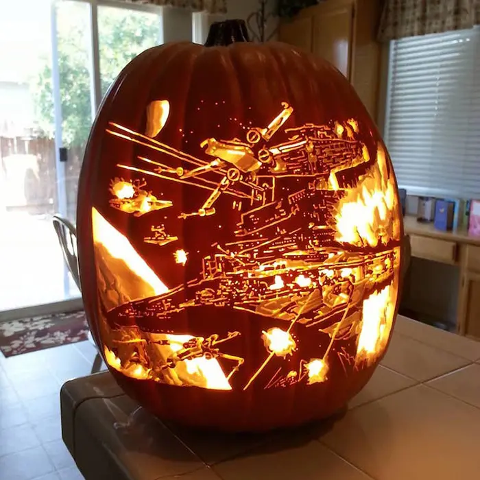cool pumpkin carving star wars