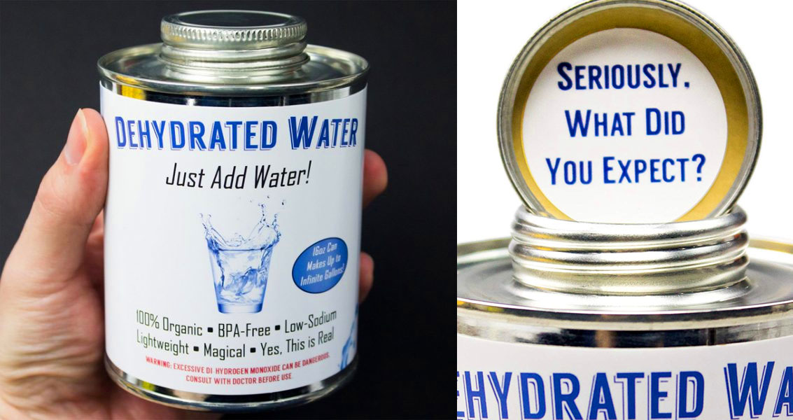dehydrated water in a can