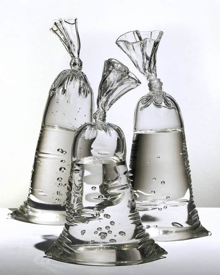 dylan martinez water bag glass sculptures set of three