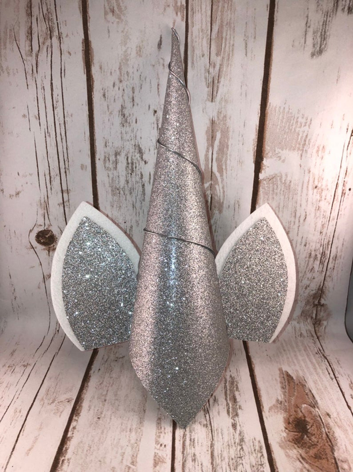 etsy unicorn christmas tree horn topper silver without flowers