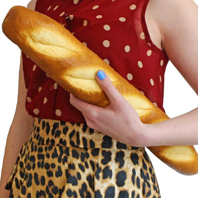 food-shaped purses baguette