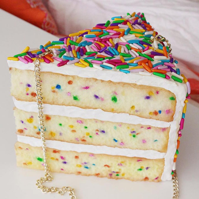 food-shaped purses birthday cake