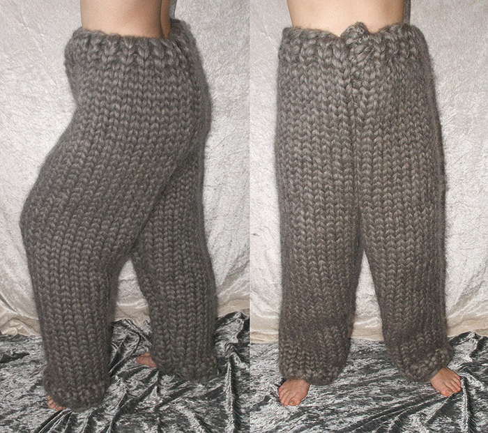 gray knitted pajamas