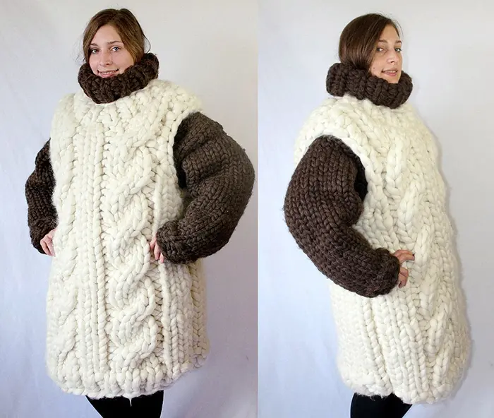 knitted adult turtleneck and vest