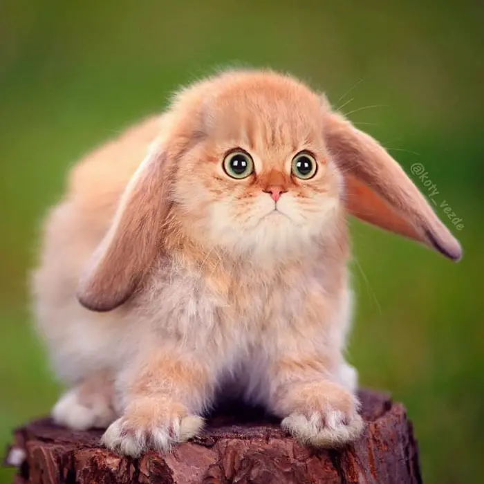 photoshopped cat faces koty vezde rabbit