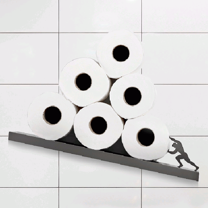 sisyphus toilet paper shelf pyramid rolls