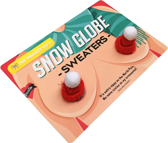 snow globe nipple sweaters boob protection