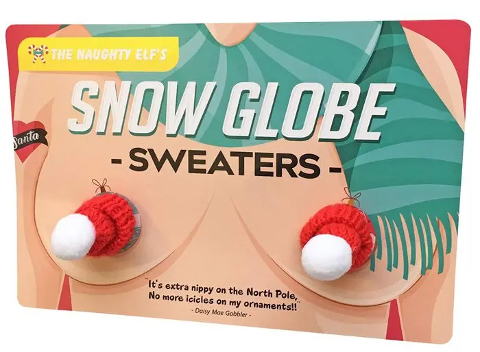 snow globe nipple sweaters chest warmers