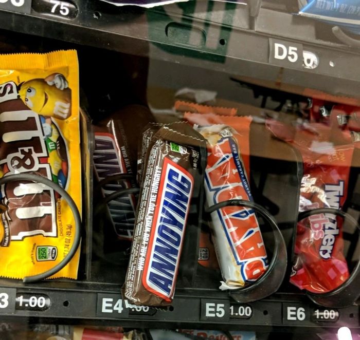 stuck snickers bar ironic moments