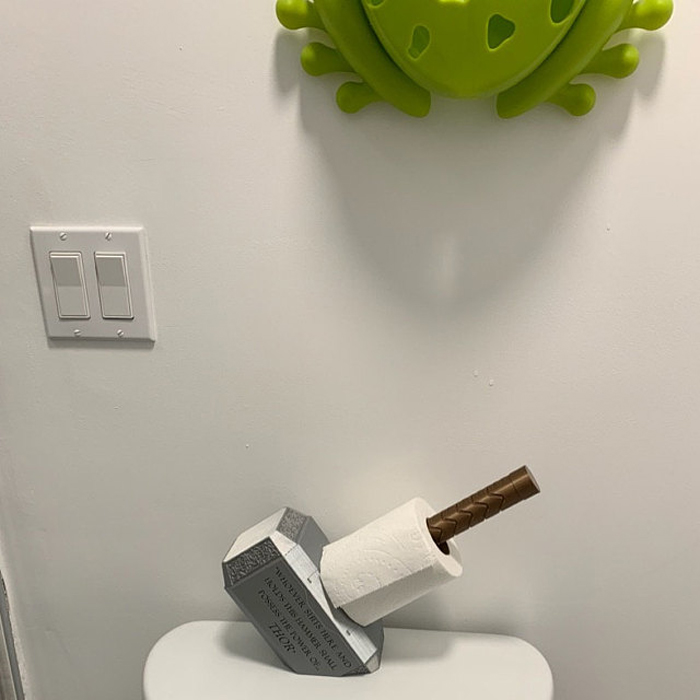 thor hammer toilet paper holder customer photo