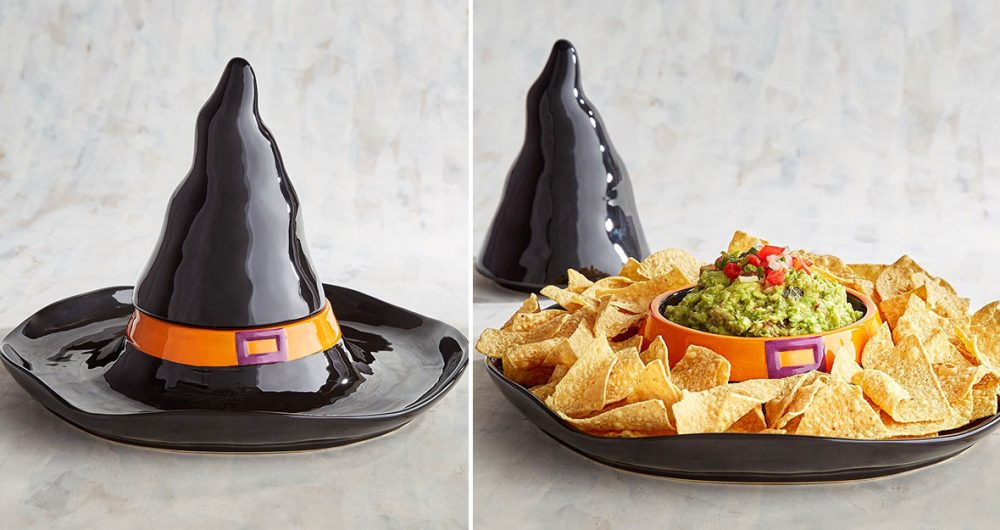 witch hat chip and dip serving tray