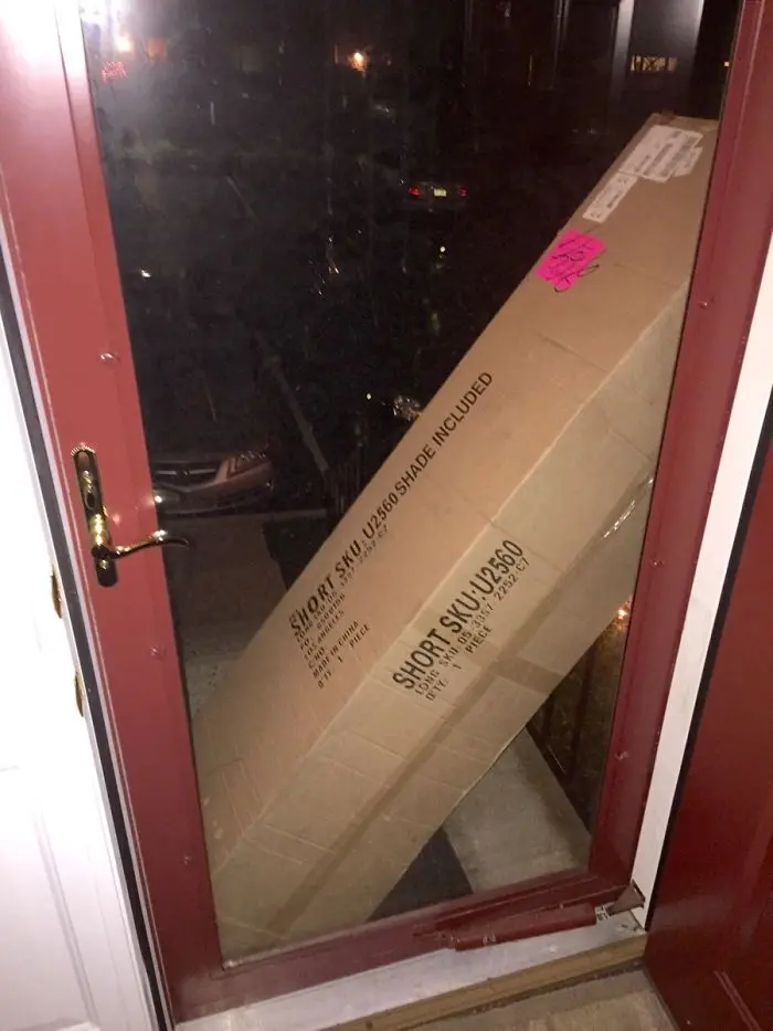 worst delivery drivers package obstructs door