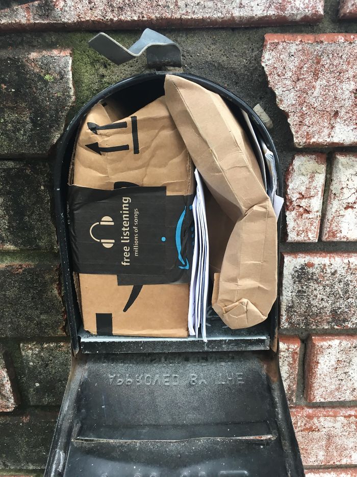 worst delivery drivers packages fitted inside mailbox