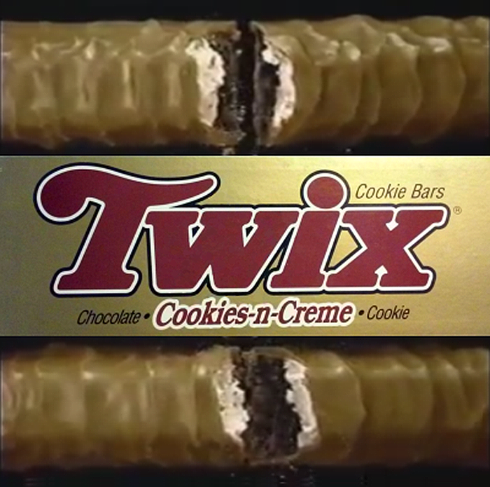 1990 twix cookies & creme bar