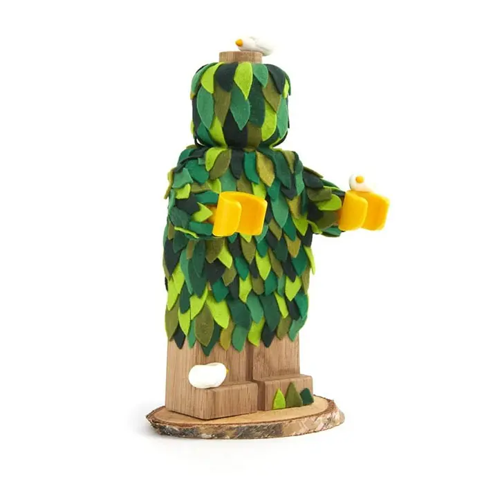 Customized LEGO Wooden Figure Covered with Felt Leaves