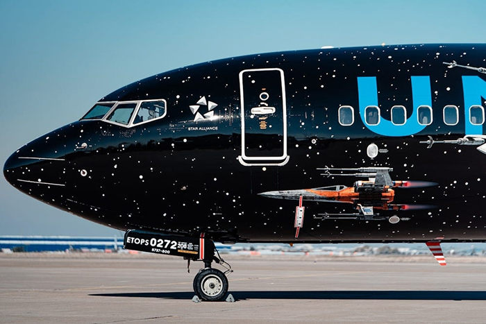 Exterior Details on Star Wars-themed Boeing 737 Plane