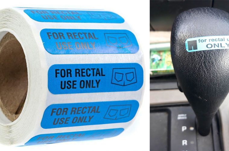 For rectal use only stickers