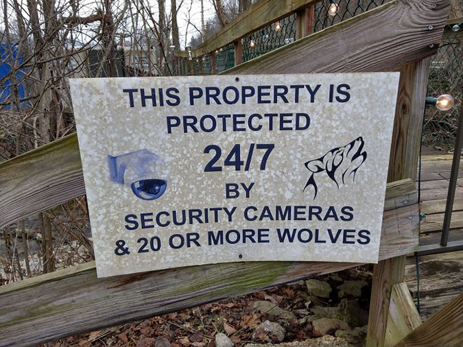 Funny Threatening Signs at a nearby wolf sanctuary