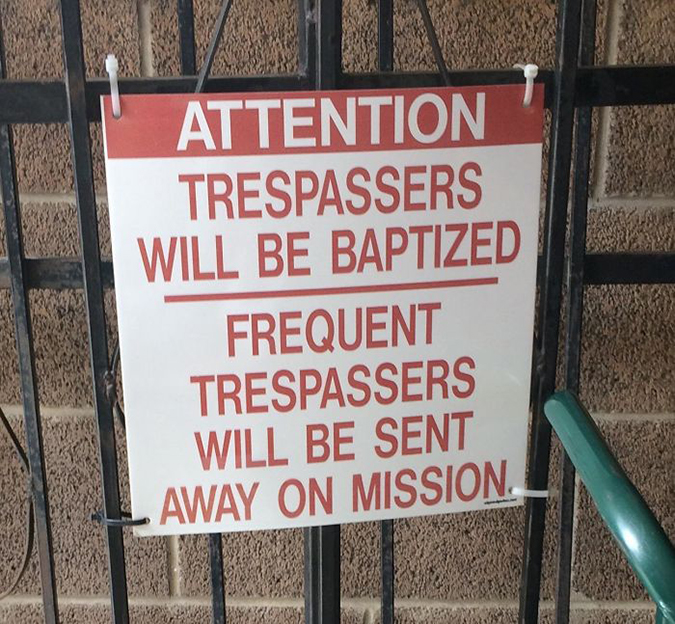 Funny Threatening Signs at local orthodox church