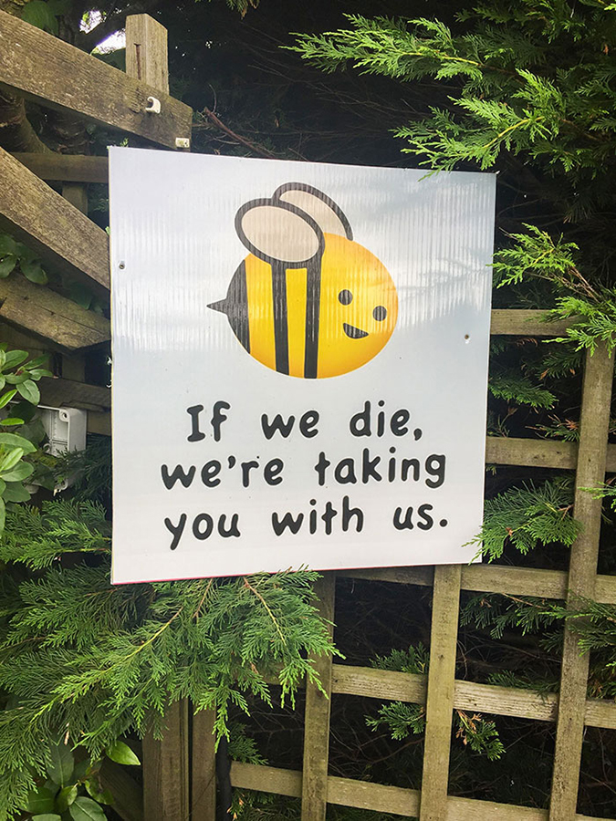 Funny Threatening Signs bees