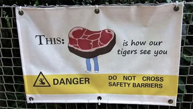 Funny Threatening Signs this is how tigers see you