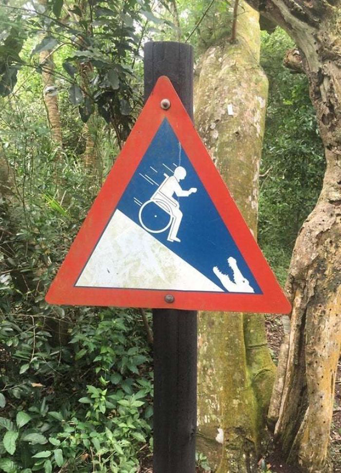 Funny Threatening Signs wheelchair