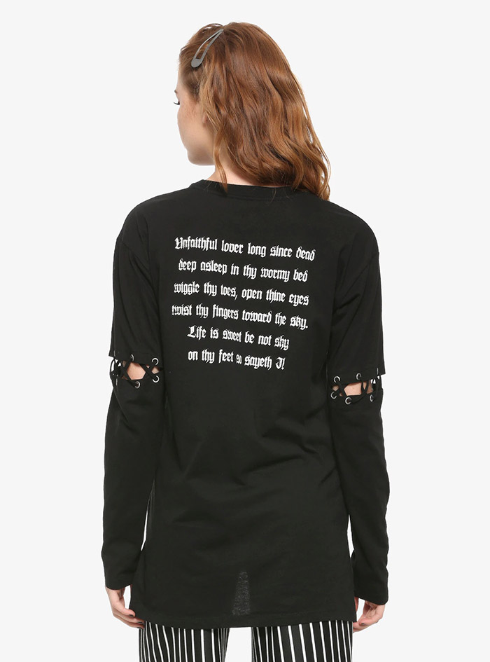 Hocus Pocus Clothing Collection Billy Glow-In-The-Dark Long-Sleeve Girls Shirt back detail