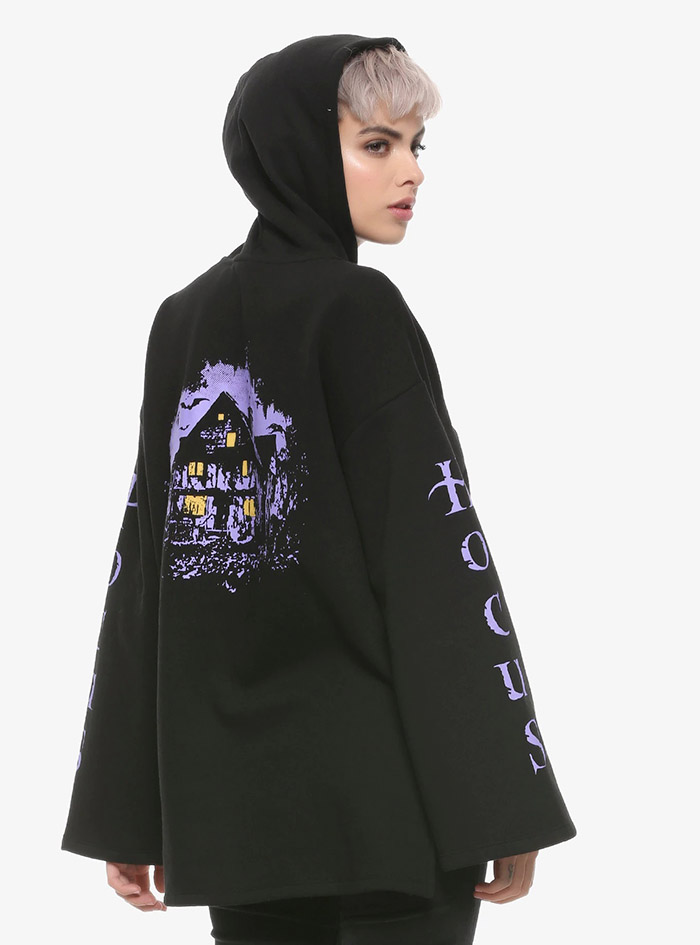 Hocus Pocus Clothing Collection Black Bell Sleeve Hoodie Back detail