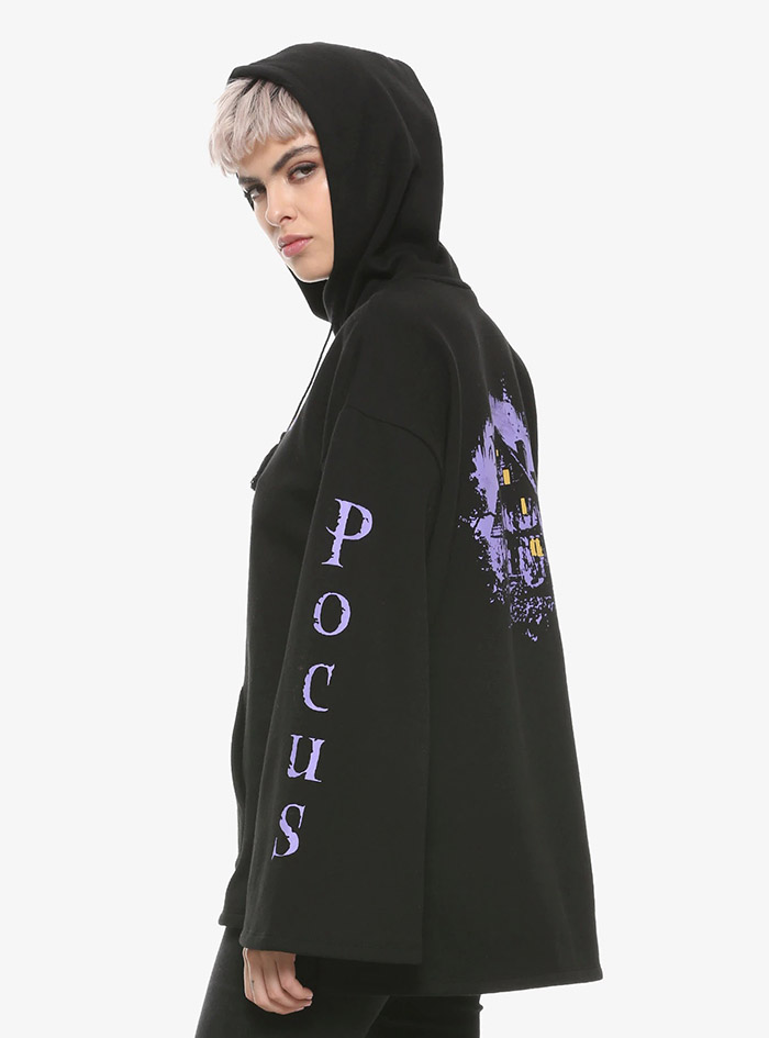 Hocus Pocus Clothing Collection Black Bell Sleeve Hoodie pocus sleeve detail