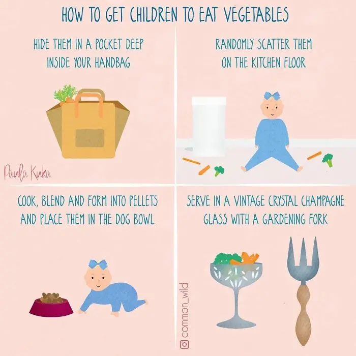 How to Get Children to Eat Vegetables Illustrations