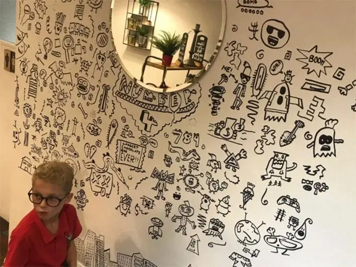 Joe Whale and His Wall Doodles