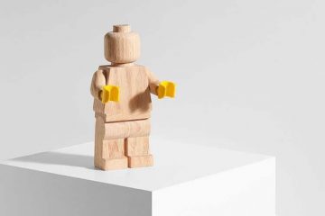 LEGO Wooden Figure with Yellow Hands