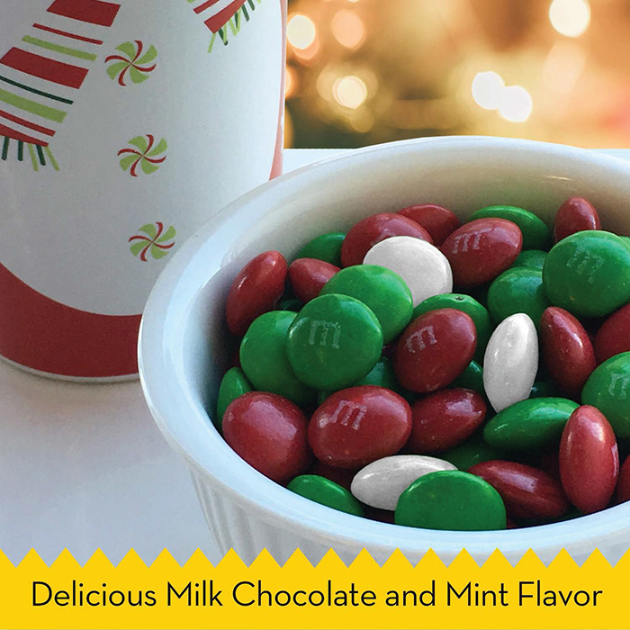 M&M's Holiday Mint Flavor Pieces in a Bowl