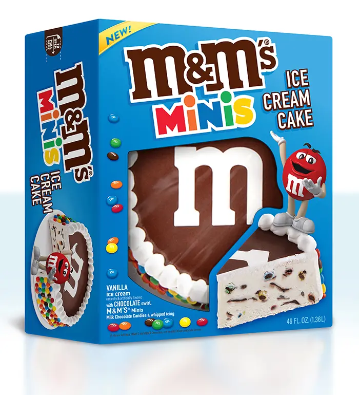 M&M's ice cream cake package