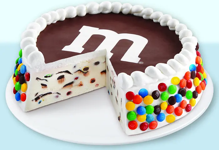 M&M's ice cream cake