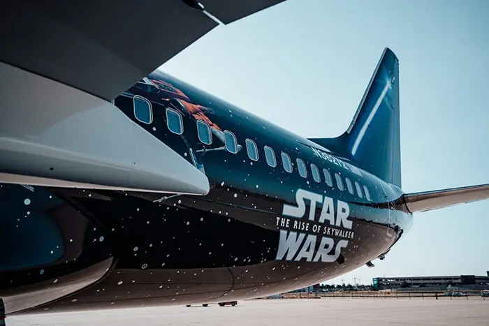 Rear Details on Star Wars-themed Boeing 737 Plane