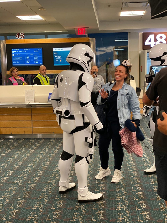 Stormtrooper at the Airport Gate