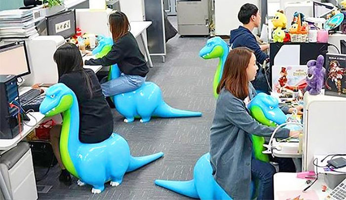 Yoga Balls Are Out And Dinosaur Office Chairs Are In