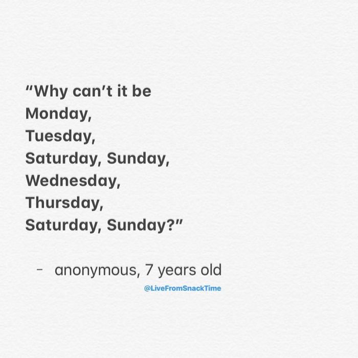 funny things kids say days of the week